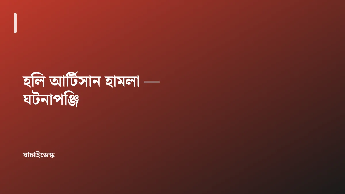 হলি আর্টিসান হামলা — ঘটনাপঞ্জি — যাচাইডেস্ক