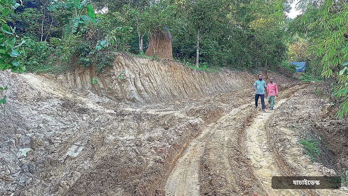 চকরিয়ায় পাহাড় কেটে সড়ক